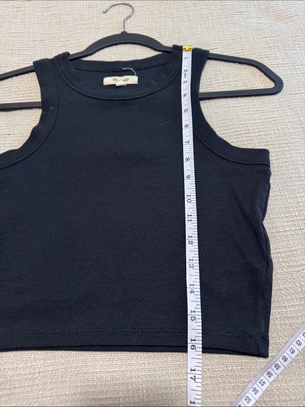 Madewell Black Ribbed Cropped Tank - Picture 5 of 5
